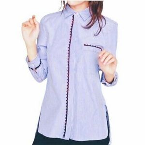 Zara stripped top with Pom Pom detailing